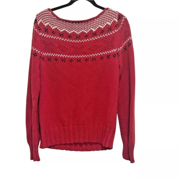 Vintage 90s Polo Jeans Co Fair Isle Knit Sweater Boatneck Size Medium Pullover - Picture 2 of 3